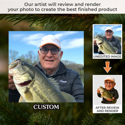 Custom Photo Acrylic Ornament - Personalized Christmas Birthday Fishing Gifts For Fisherman - Hooked On Happiness