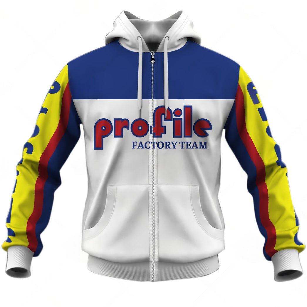 Personalize BMX Profile Racing Factory Team Classic Vintage Retro White Jersey