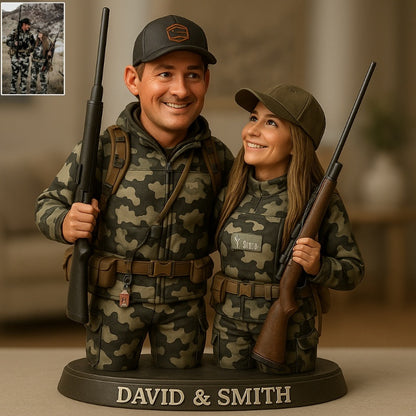 Personalized Deer Hunting Photo Cartoon Style Plaque