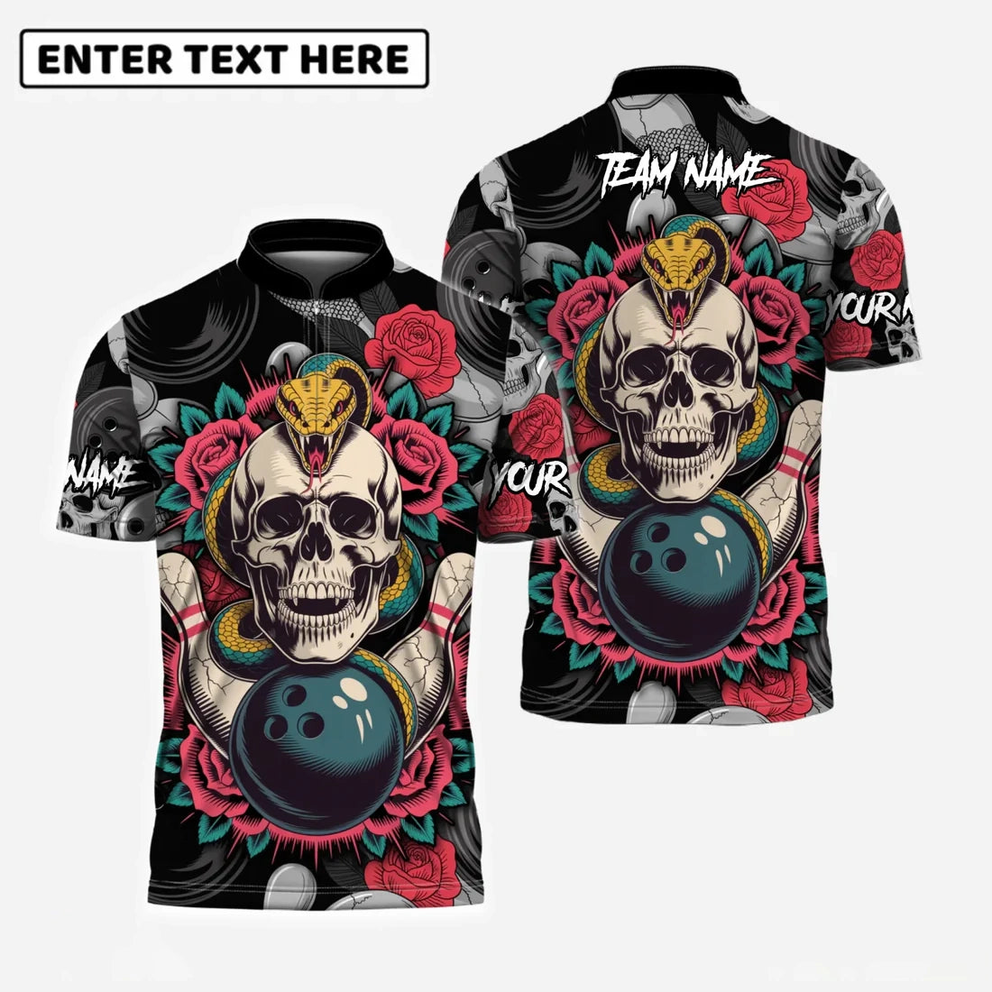 Skull & Roses Bowling 3D Shirt