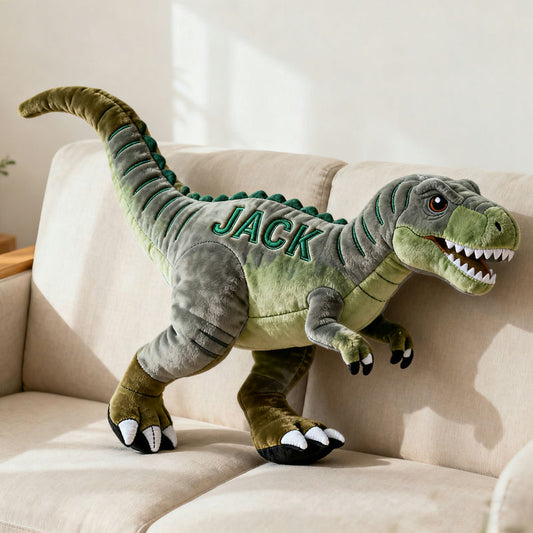 Personalized dinosaur-themed pillow