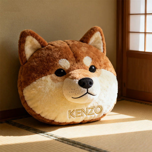 Personalized shiba inu big head shaped pillow