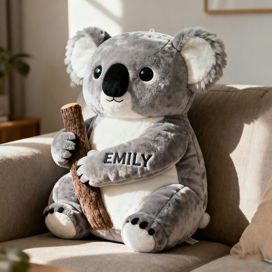 Personalized koala-themed pillow