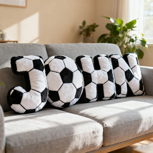 Personalized soccer name pillow