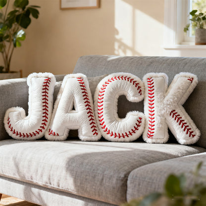 Personalized baseball name pillow