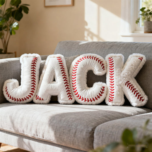 Personalized baseball name pillow