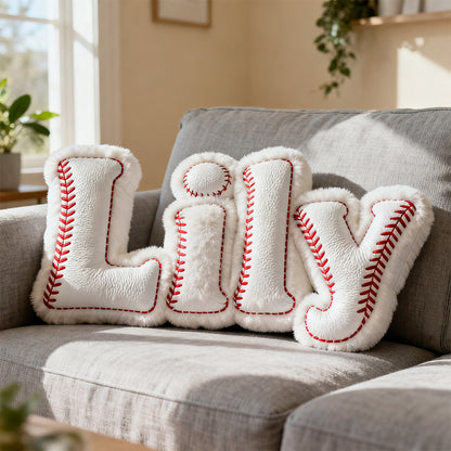 Personalized baseball name pillow