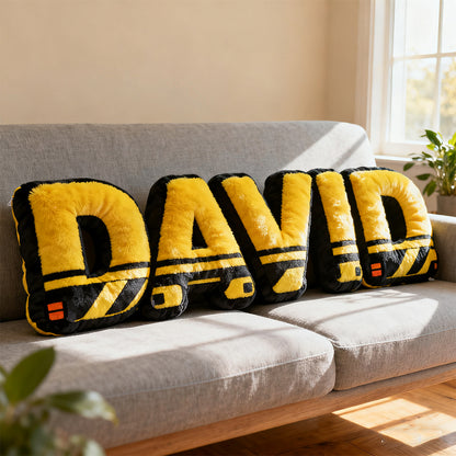 Personalized safety sign name pillow