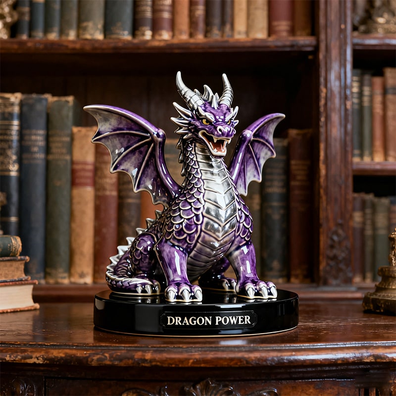 Personalized ceramic dragon themed desktop