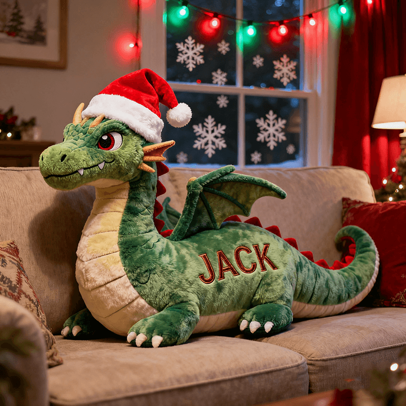 Personalized Christmas Dinosaur Pillow