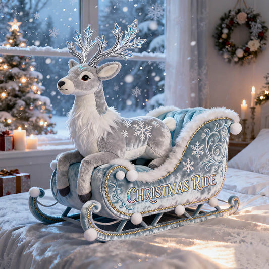 Personalized snow deer car theme pillow