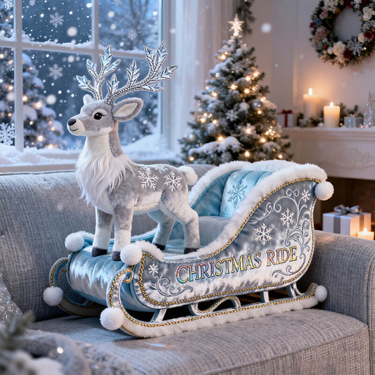 Personalized snow deer car theme pillow