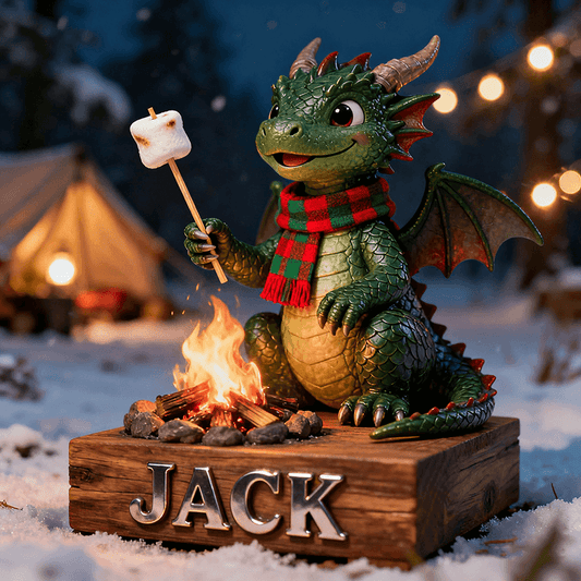 Personalized camping themed dragon