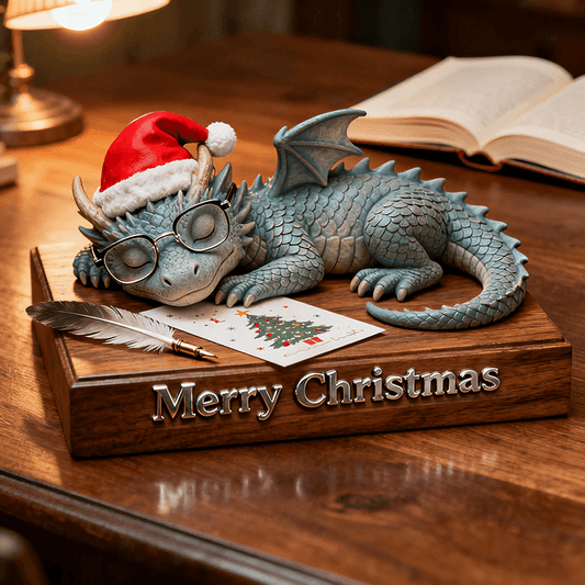 Personalized Christmas card themed dragon