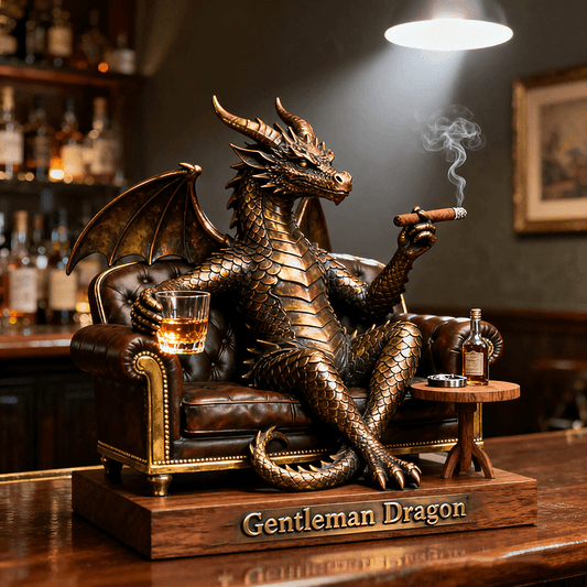 Personalized whiskey and cigar themed dragon
