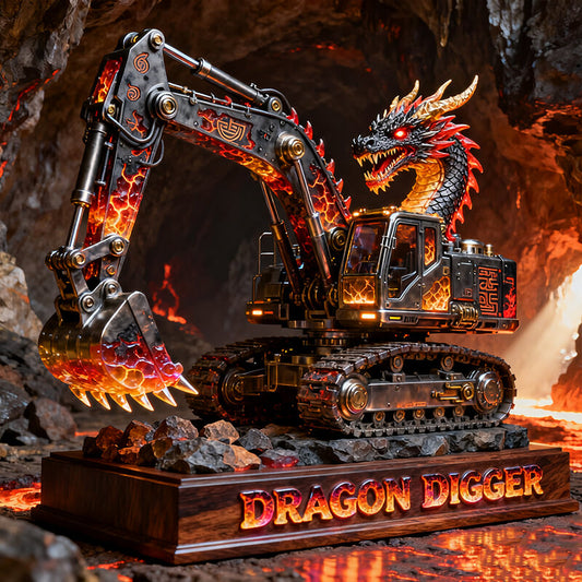 Personalized flame dragon excavator theme