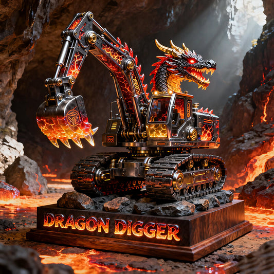 Personalized flame dragon excavator theme