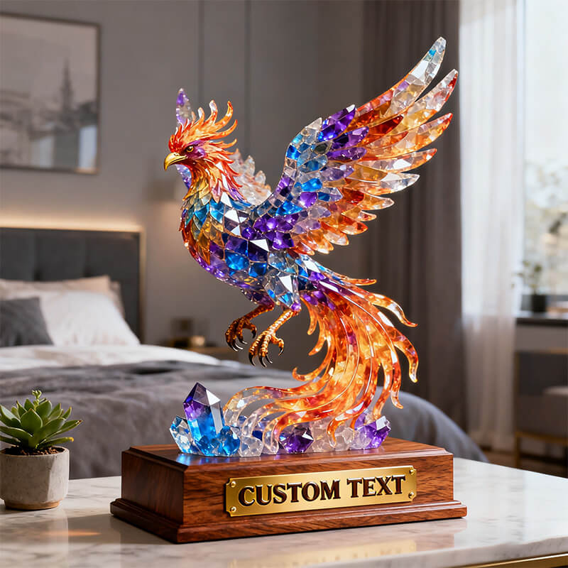 Personalized colored crystal retro phoenix