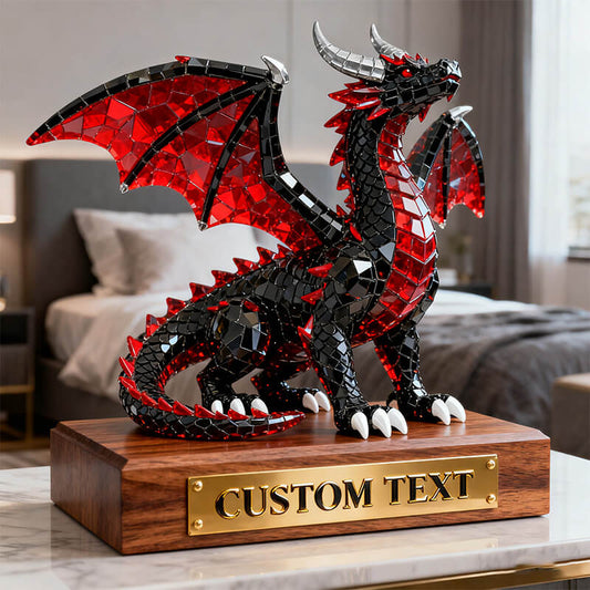 Personalized retro themed colorful crystal dragon