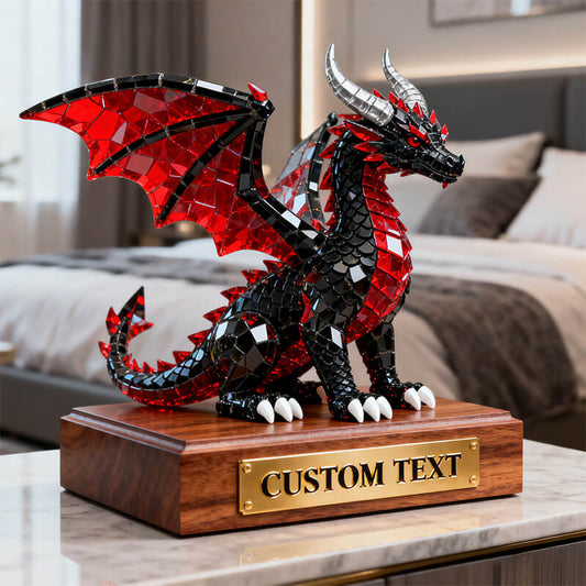 Personalized retro themed colorful crystal dragon