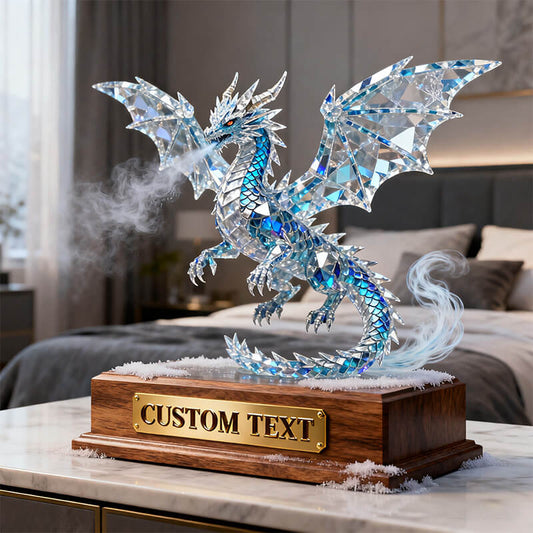 Personalized ice and snow themed colorful crystal dragon
