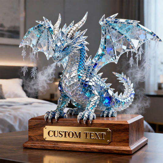 Personalized ice and snow themed colorful crystal dragon