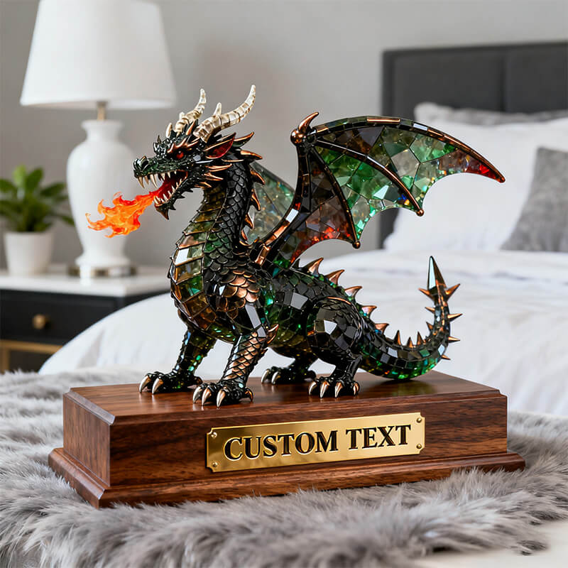 Personalized medieval retro colored crystal dragon