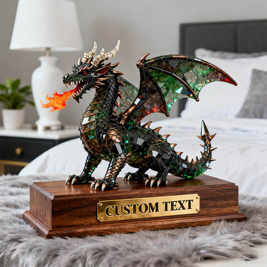 Personalized medieval retro colored crystal dragon