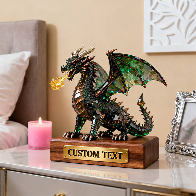 Personalized medieval retro colored crystal dragon