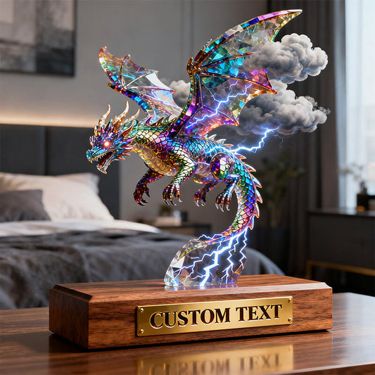 Personalized lightning-themed colorful crystal dragon