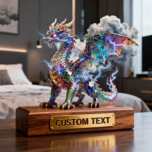 Personalized lightning-themed colorful crystal dragon