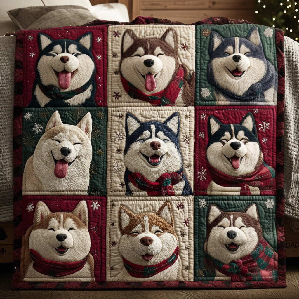 Smiling Husky Quilt