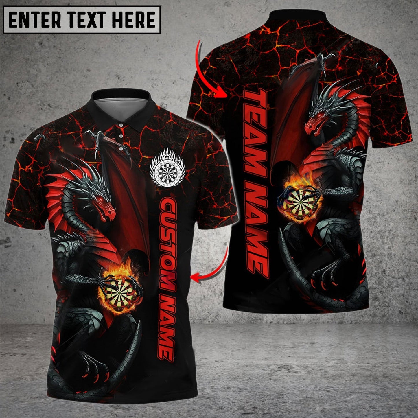 Darts Big Dragon Personalized Name, Team Name Shirt