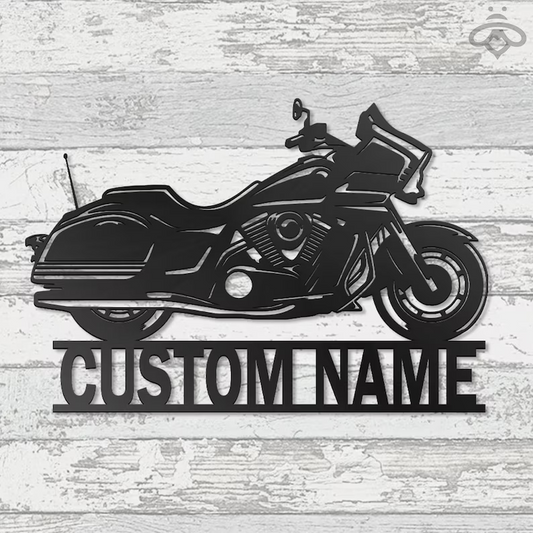Custom Victory Bikes Metal Wall Art-Personalized Motorcycle Garage Name Sign