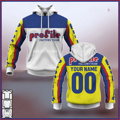 Personalize BMX Profile Racing Factory Team Classic Vintage Retro White Jersey