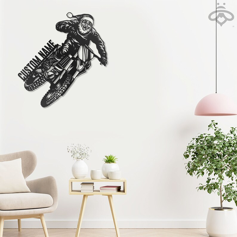 Custom Santa Claus Motorcycle Metal Logo