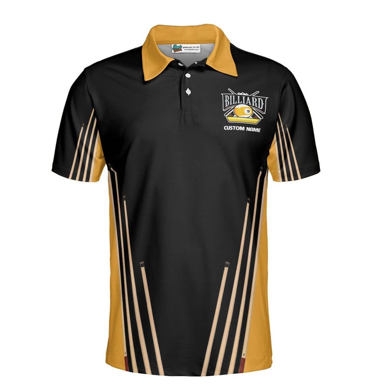 I’m Here To Break Your Balls Billiards Polo, Custom Name Pool Shirt, 9 Ball Cues Graphic, Funny Men’s League Jersey, Player Gift
