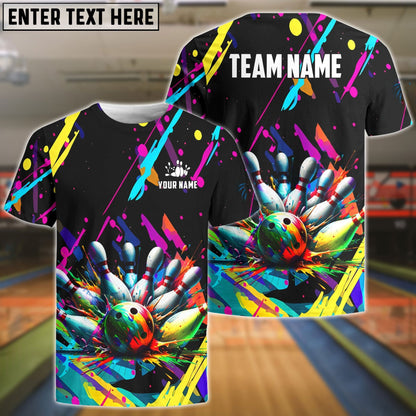 Bowling Graffiti Splash Paint Personalized Shirt