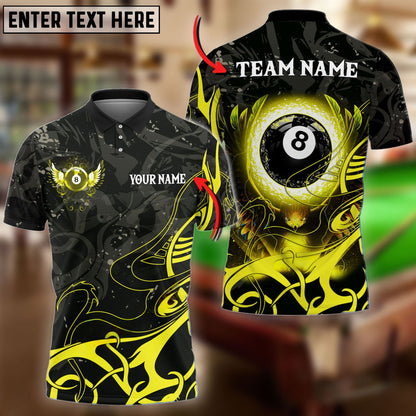 Billiards 8 Ball Wing Personalized Name, Team Name Shirt