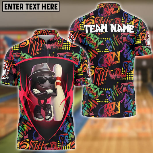 Bowling Street Style Funny Ball Customized Name, Team Name 3D Shirt (4 Colors)