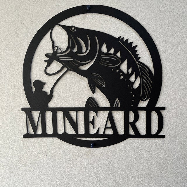🔥Personalized Steel Bass Fisherman Sign