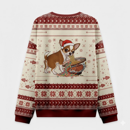 🐶 Woof Christmas Ramen Sweater – Funny Dog Lover Ugly Xmas Sweatshirt
