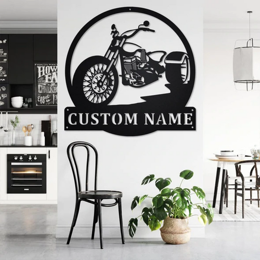 Custom Trike Motorcycle Metal Wall Art