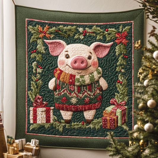 Frost Heart Pig Quilt