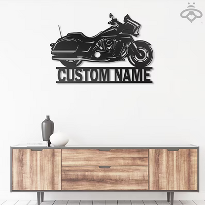 Custom Victory Bikes Metal Wall Art-Personalized Motorcycle Garage Name Sign