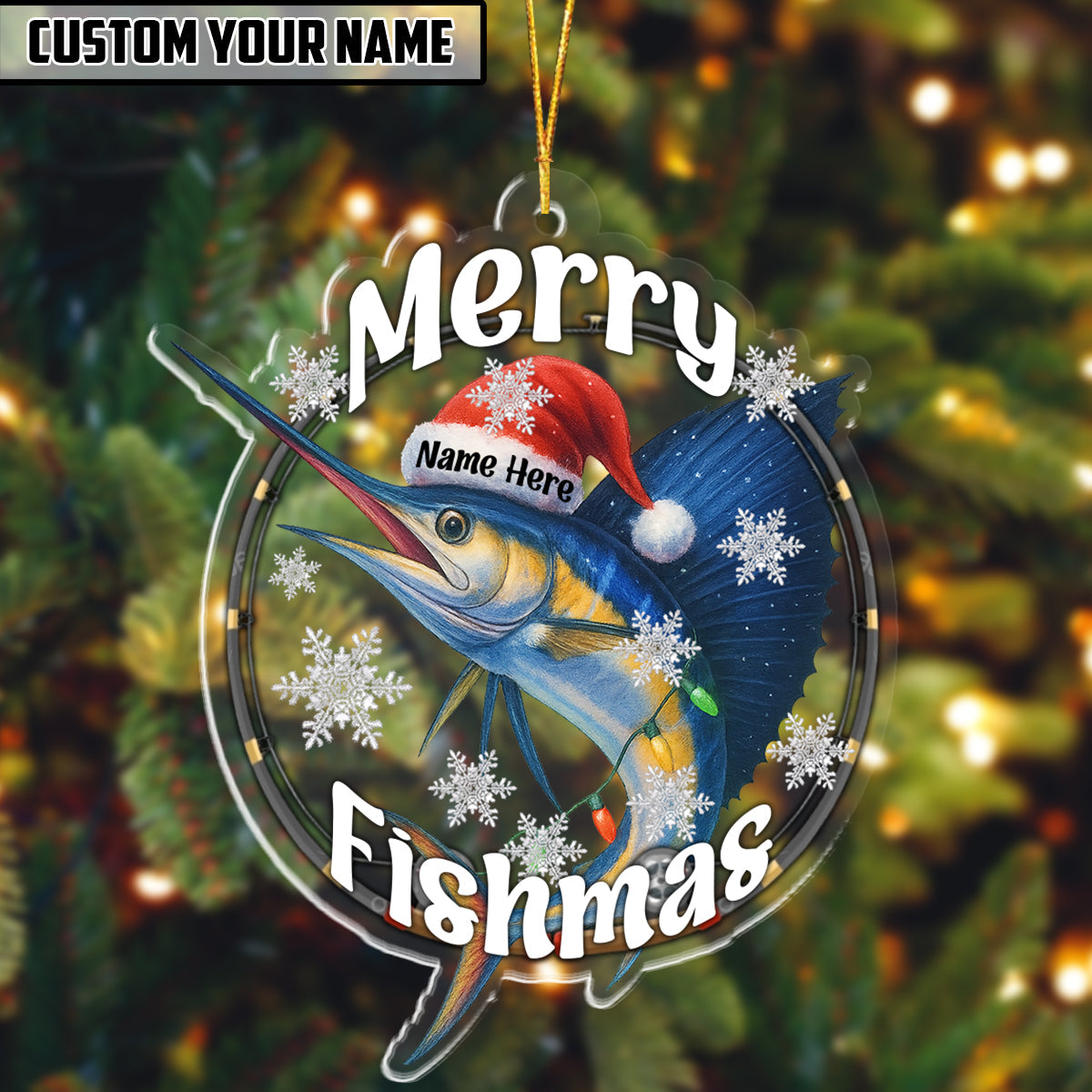 Fishing Customized Acrylic Ornament For Fishing Lovers