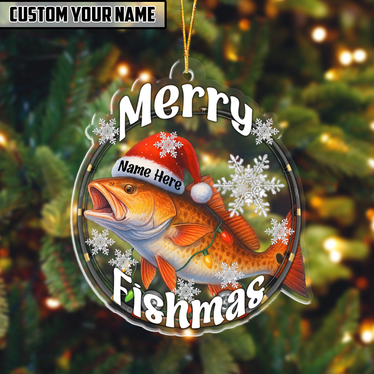 Fishing Customized Acrylic Ornament For Fishing Lovers