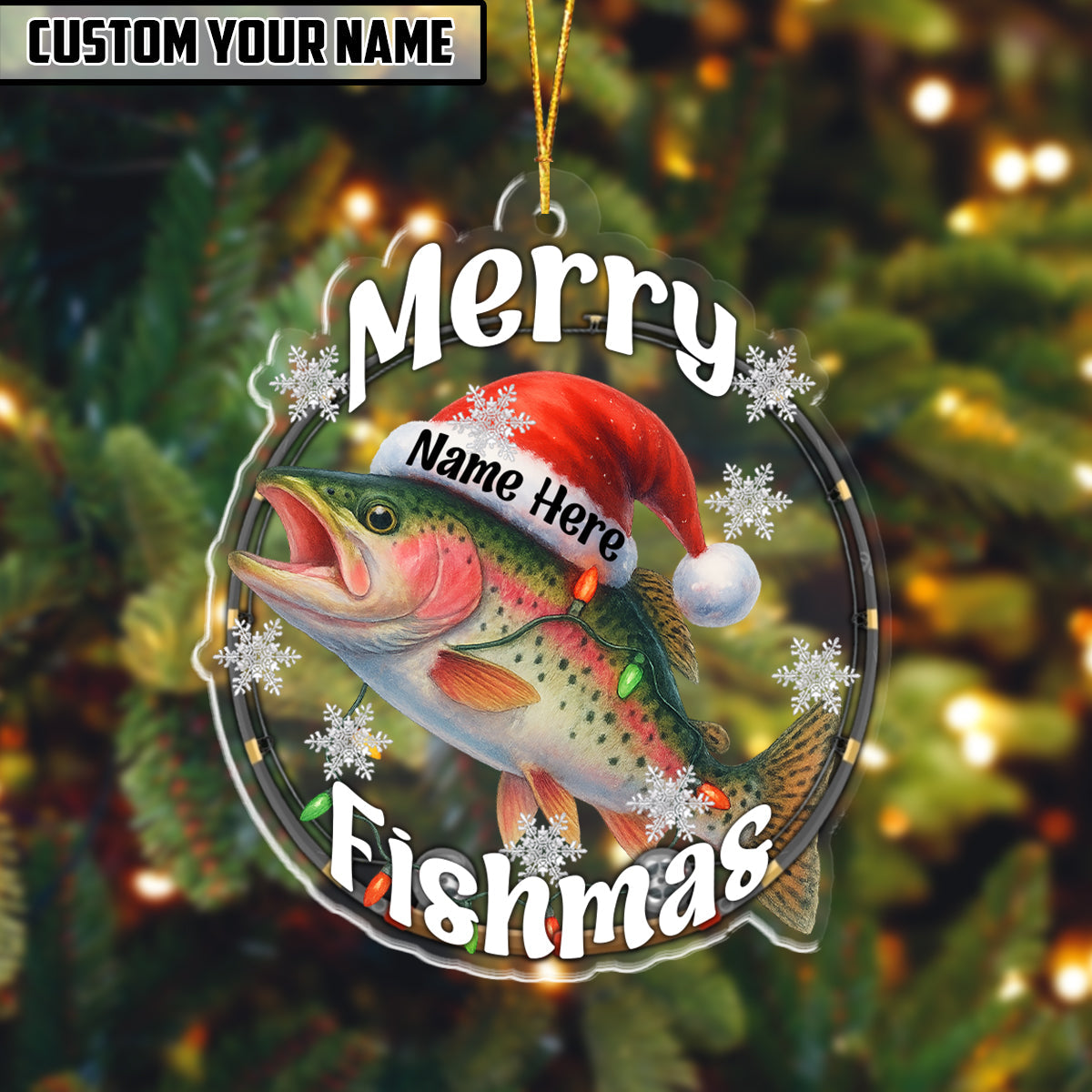 Fishing Customized Acrylic Ornament For Fishing Lovers