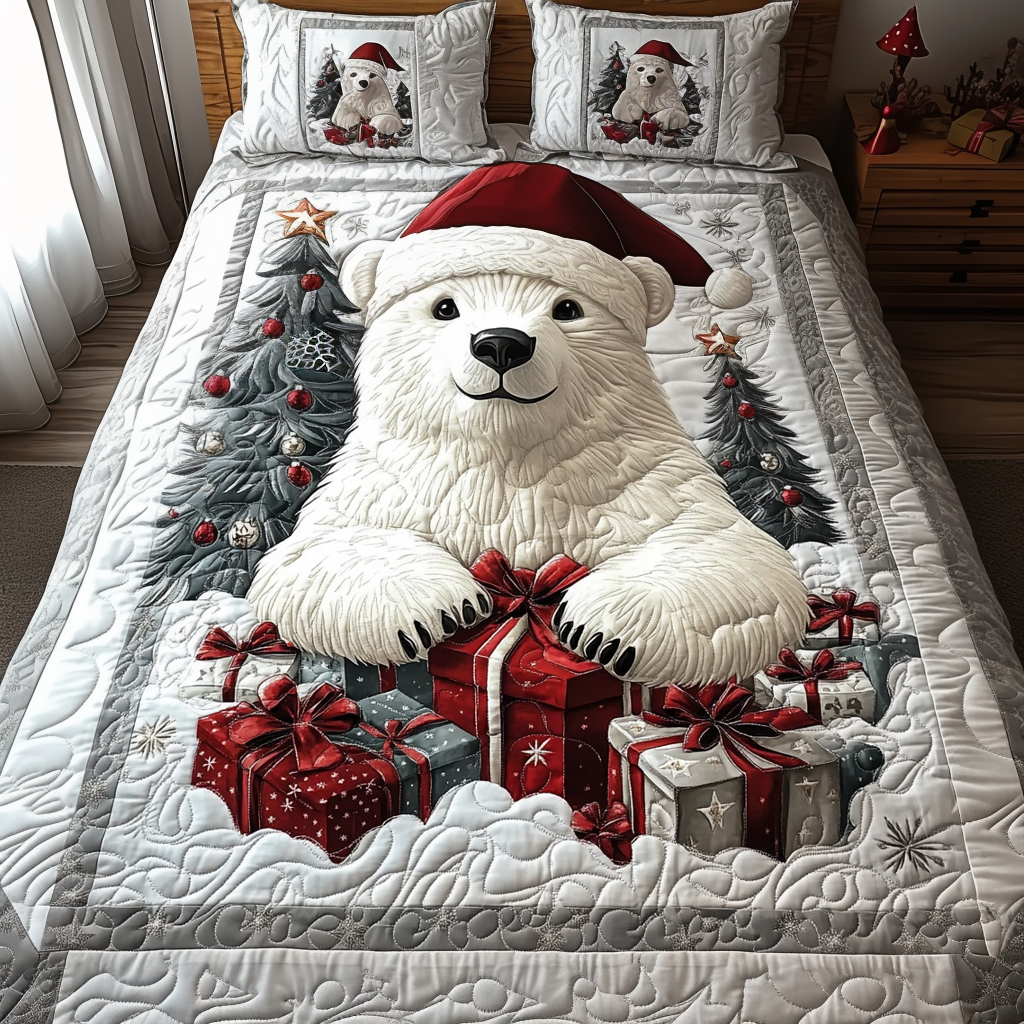 Arctic Cheer 3-Piece Quilted Bedding Set