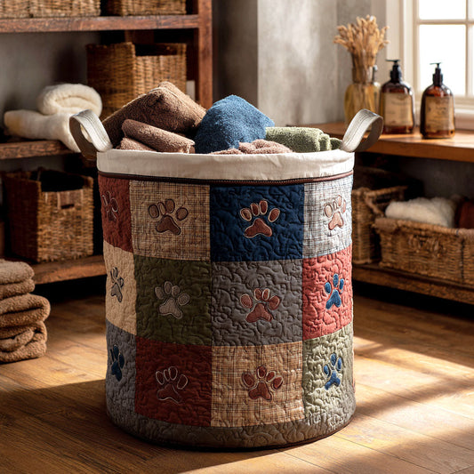 Autumn Paw Haven Quilted Laundry Basket